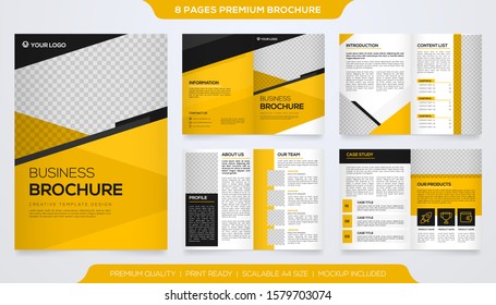 set of business brochure template design with simple layout style and minimalist concept