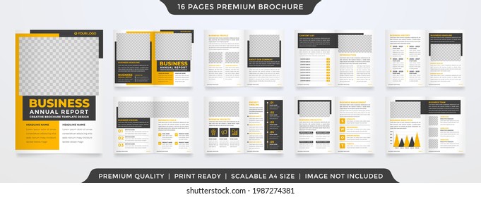 set of business brochure template design with minimalist and clean style use for presentation and annual report