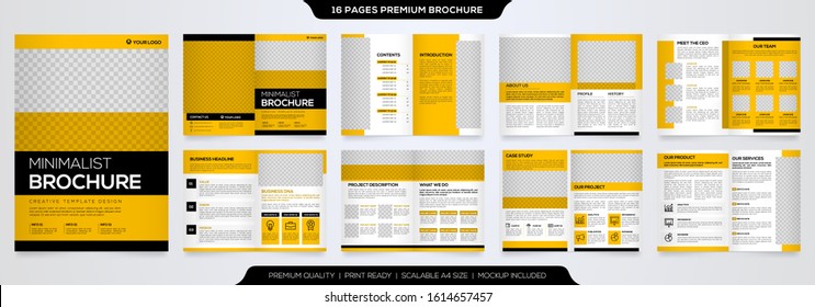 set of business brochure template with minimalist style and modern layout