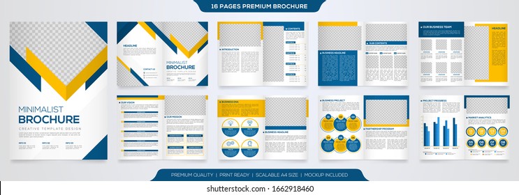 set of business brochure template with minimalist concept and modern layout use for business profile and annual report 