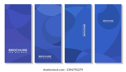 conjunto de folletos comerciales con fondo azul abstracto