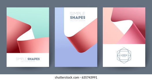 Set of business brochures. Vector abstract backgrounds.