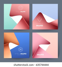 Set of business brochures. Vector abstract backgrounds.