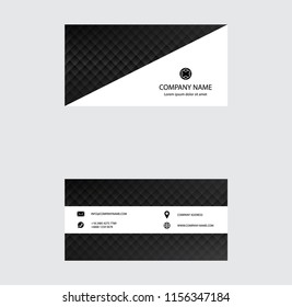 Set of Business Card Design, Black and White color, Contact card for company, Infographic. Abstract Modern Geometric Backgrounds, Vector Illustration