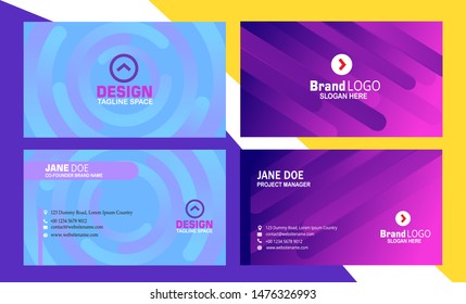 Set of Business Card Design template. Colorful halftone gradients.background modern template design for web. Cool gradients. Future geometric patterns.