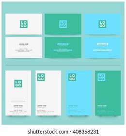 Set of Business Card Designs (Vector Illustration Visiting Template)