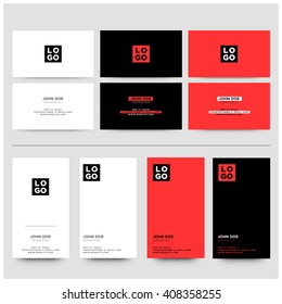 Set of Business Card Designs (Vector Illustration Visiting Template)
