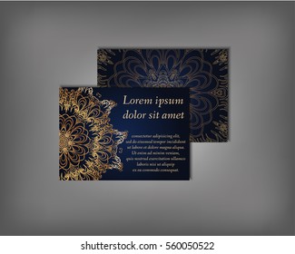 Set of business card, flyer template, abstract elegant pattern vector design editable. Hand drawn background. Islam, Arabic, Indian, ottoman. Mandala motifs.
