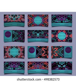 Set Business card template, editable, neat, bright, floral design of the draft map-vector illustration. EPS 10