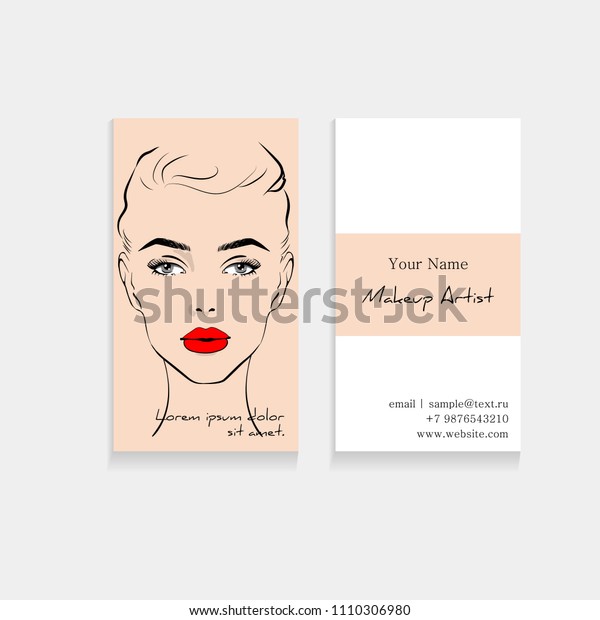 Set Business Card Template Makeup Artist: стоковая векторная графика ...