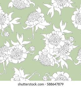 Set of business card template and wedding flyers with peony.