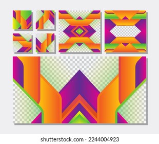 Set of business card templates. New background color with stripe line shape. Suitable for social media post and web internet ads. Vector illustration with photo college.