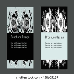 Set of business card  templates with ornament. 