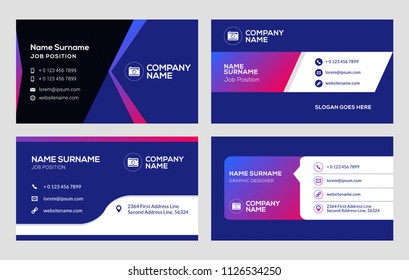 Set of business card templates. Vector illustration. Stationery design