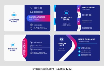 Set of business card templates. Vector illustration. Stationery design