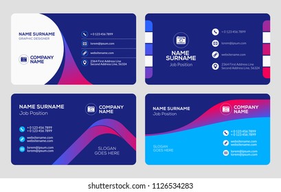 Set of business card templates. Vector illustration. Stationery design