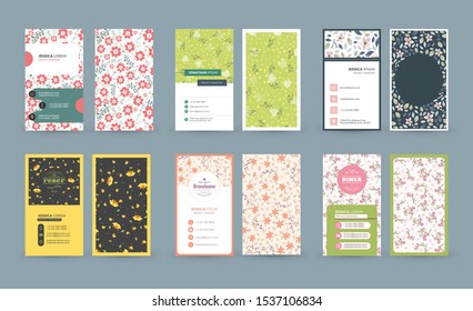 Set of business card templates. Vector illustration. Stationery design
