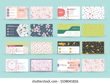 Set of business card templates. Vector illustration. Stationery design