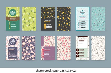 Set of business card templates. Vector illustration. Stationery design
