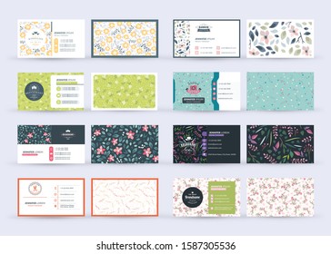 Set of business card templates. Vector illustration. Stationery design