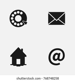 Set of business card vector   icons.