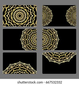 Set business card. Vector mandala decor. arabic, indian, ottoman motifs. for invitation, flyer, card