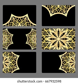 Set business card. Vector mandala decor. arabic, indian, ottoman motifs. for invitation, flyer, card