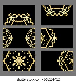 Set business card. Vector mandala decor. arabic, indian, ottoman motifs. for invitation, flyer, card