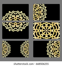 Set business card. Vector mandala decor. arabic, indian, ottoman motifs. for invitation, flyer, card