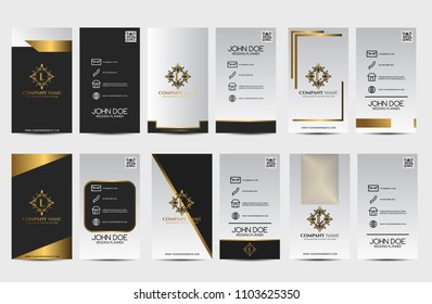 Set of business card with vintage ornament. Stylish decorative vintage vector illustration. Art Deco style, light colors. for company, wedding planner, luxury product
