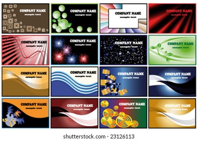 set of business cards