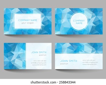 Set of business cards with abstract geometrical triangles