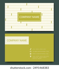 Conjunto de tarjetas de visita con patrón abstracto. Plantilla de tarjeta corporativa de doble cara con patrón geométrico