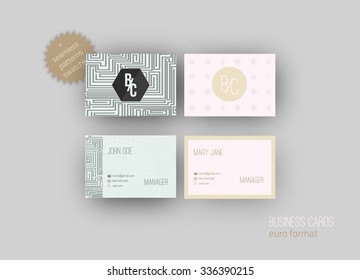 Set of Business cards - back and front for creative man and women