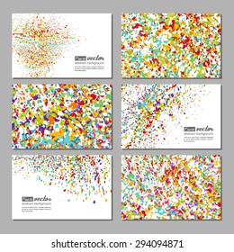 Set of business cards with a bright neutral background. Vector.