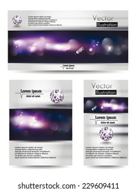 Set of business cards, brochure with unfocused background 
