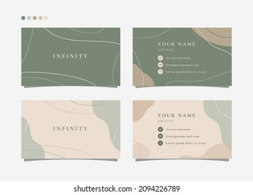 Set of business cards for cafe, restaurant, small business, with abstract graphics. Print template.