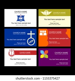 A set of business cards of the church, a ministry or mission, a club or camp, using a creative logo.