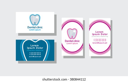 Set of business cards for dentistry