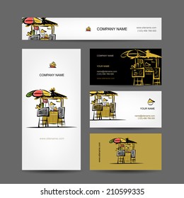 Set of business cards design, street market