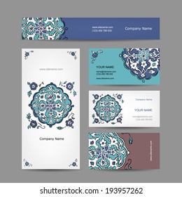 Set of business cards design, turkish ornament