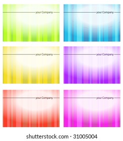 Juego de tarjetas de presentación en diferentes colores