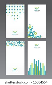 set of business cards, each card on separate layer