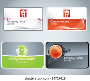 Set of business cards with firm styles