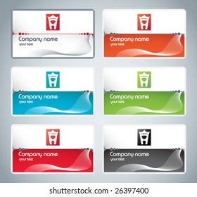 Set of business cards with firm styles