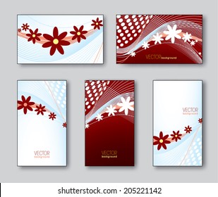 Set of Business Cards or Gift Cards. Vector Illustration. 