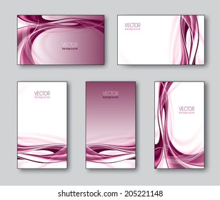 Set of Business Cards or Gift Cards. Vector Illustration. 