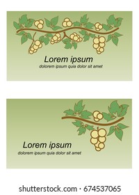 Set of business cards with a  grapes