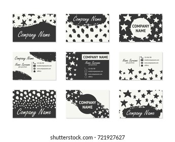 Set of Business Cards with hand drawn elements