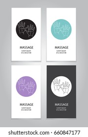 set of business cards massage services
